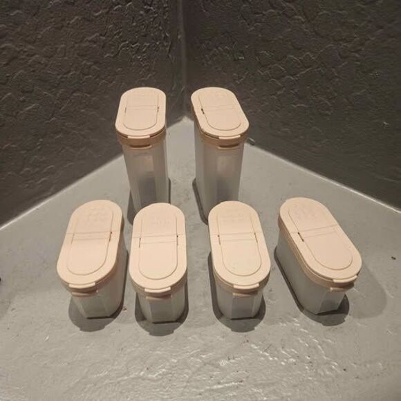 Unbranded Other - Vintage Tupperware Modular Mates Spice Shaker Containers Pink Set of 6